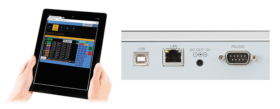 LAN(LXI), USB, RS232C를 표준 장비